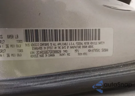 2016 Dodge Grand Caravan Se z USA, uszkodzony, nr VIN 2C4RDGBG7GR388620